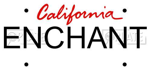 ENCHANT California License Plate