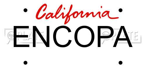 ENCOPA California License Plate