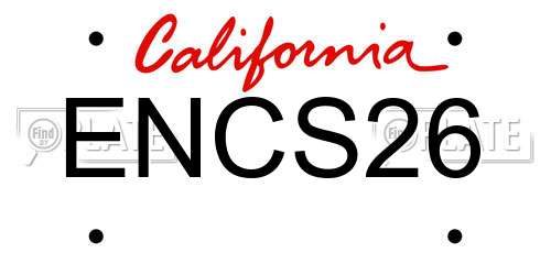ENCS26 California License Plate