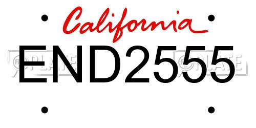 END2555 California License Plate