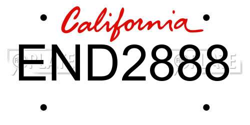 END2888 California License Plate