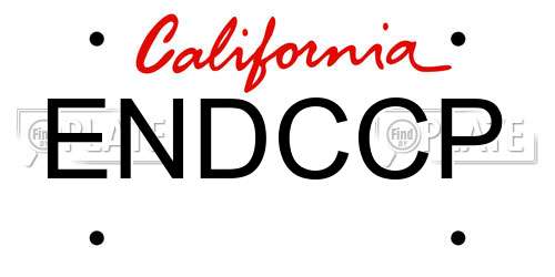 ENDCCP California License Plate