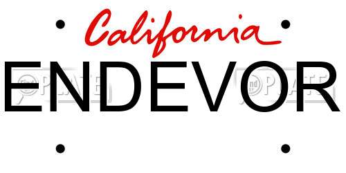 ENDEVOR California License Plate