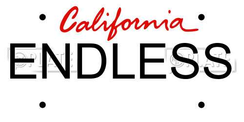 ENDLESS California License Plate