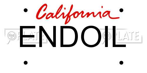 ENDOIL California License Plate