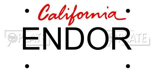 ENDOR California License Plate