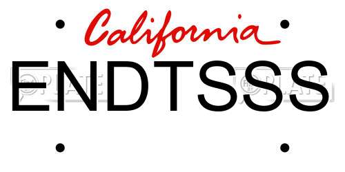 ENDTSSS California License Plate