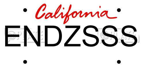 ENDZSSS California License Plate