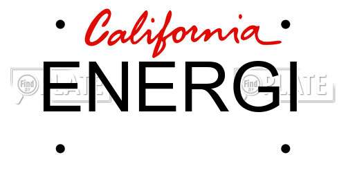ENERGI California License Plate