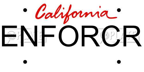 ENFORCR California License Plate