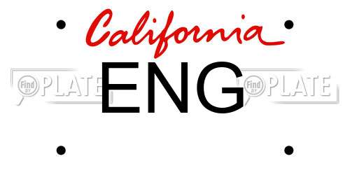 ENG California License Plate