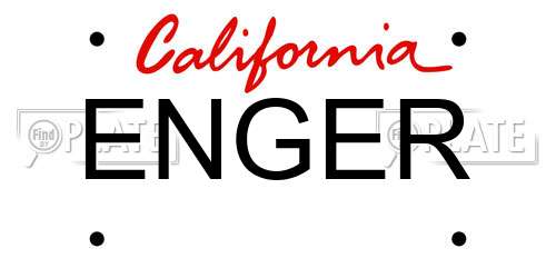 ENGER California License Plate