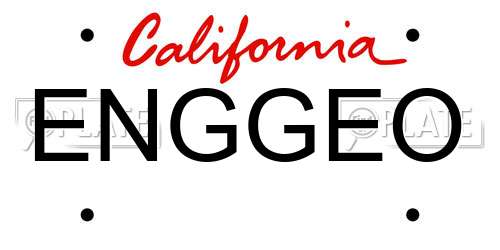 ENGGEO California License Plate