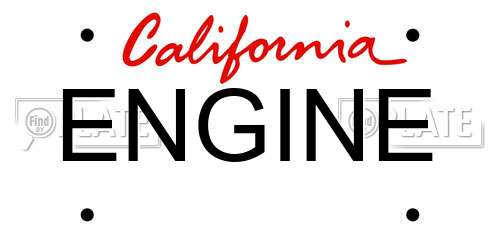 ENGINE California License Plate