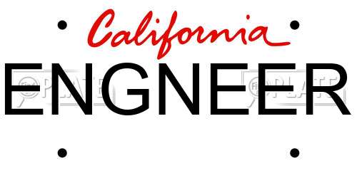 ENGNEER California License Plate