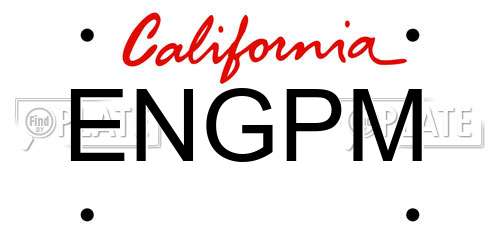 ENGPM California License Plate