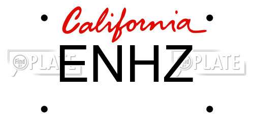 ENHZ California License Plate