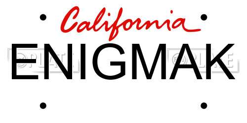 ENIGMAK California License Plate