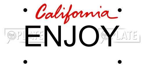 ENJOY California License Plate