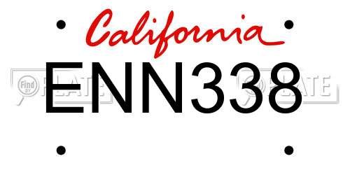 ENN338 California License Plate