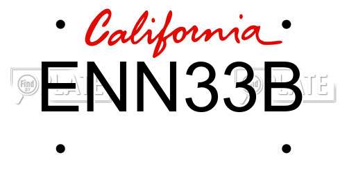 ENN33B California License Plate