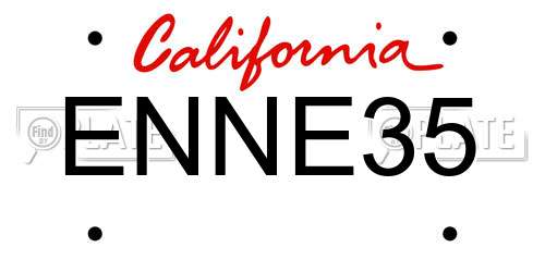 ENNE35 California License Plate