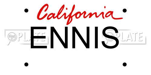 ENNIS California License Plate
