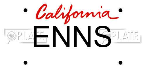 ENNS California License Plate