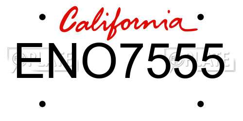 ENO7555 California License Plate
