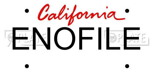 ENOFILE California License Plate