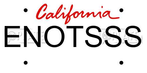 ENOTSSS California License Plate