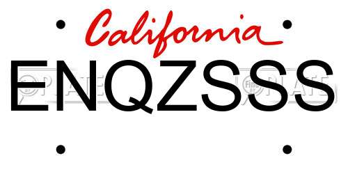 ENQZSSS California License Plate