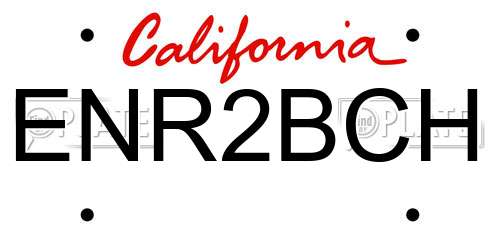 ENR2BCH California License Plate