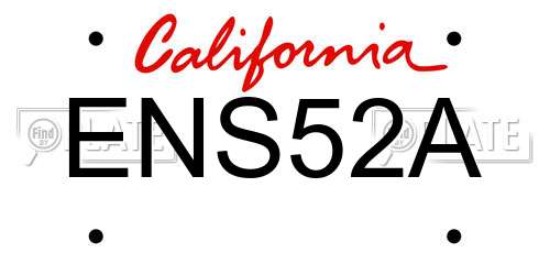 ENS52A California License Plate