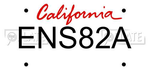 ENS82A California License Plate