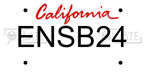 ENSB24 California License Plate