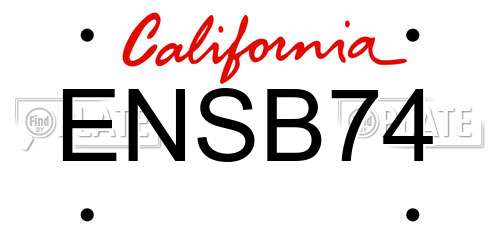 ENSB74 California License Plate
