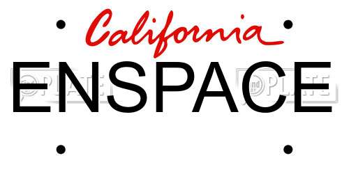 ENSPACE California License Plate