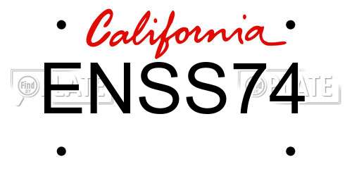 ENSS74 California License Plate