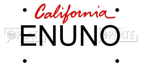 ENUNO California License Plate