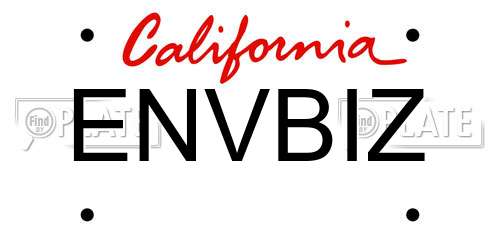 ENVBIZ California License Plate