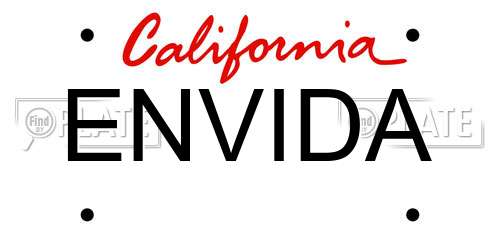 ENVIDA California License Plate