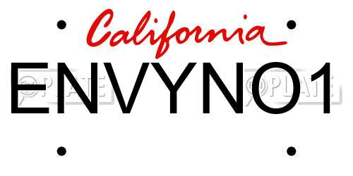 ENVYNO1 California License Plate