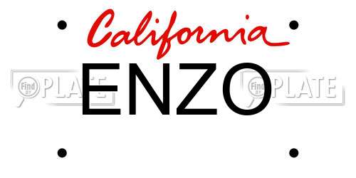 ENZO California License Plate