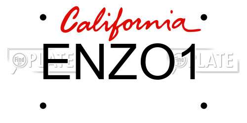 ENZO1 California License Plate