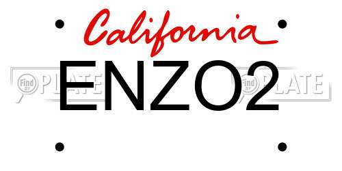 ENZO2 California License Plate