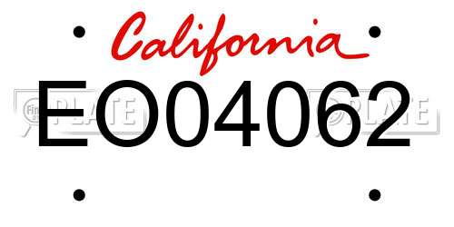 EO04062 California License Plate