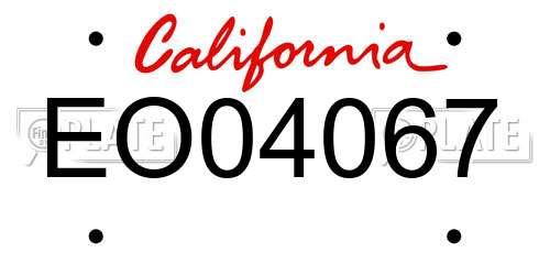 EO04067 California License Plate