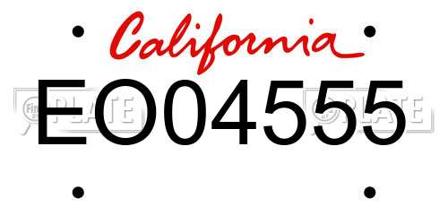 EO04555 California License Plate