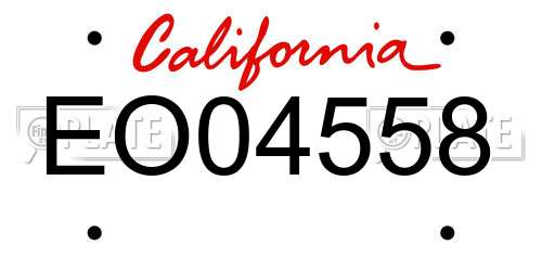 EO04558 California License Plate